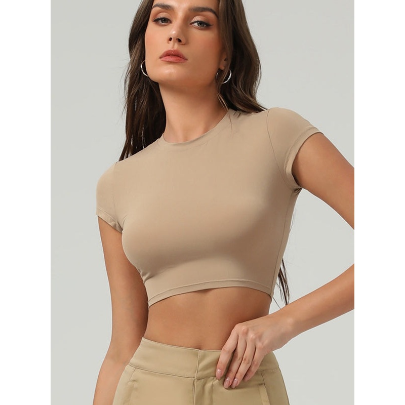 ZASUWA Female Basic Must-have Cropped Short Sleeves