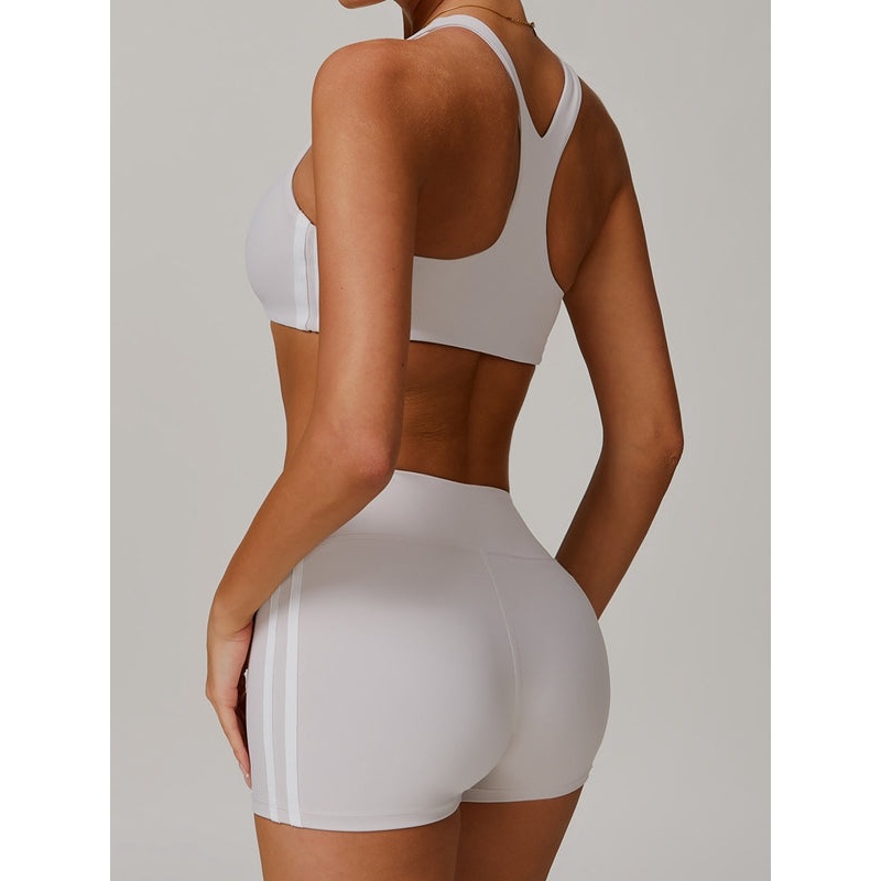 ZASUWA Female Contrast Color Stripes High-rise Short Tracksuit