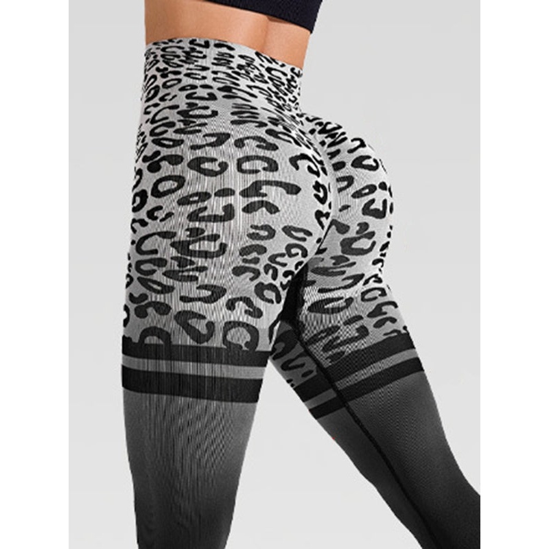 ZASUWA Female Leopard Print Ombre High-rise Leggings