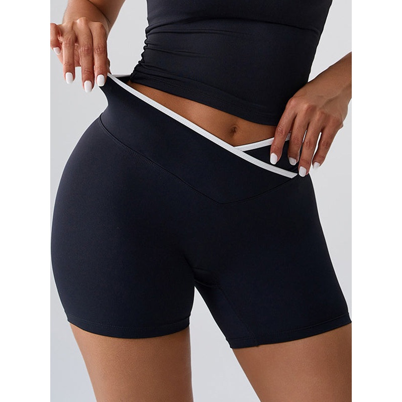 ZASUWA Female Push Up Design V-shaped Waist Contrast Color Shorts