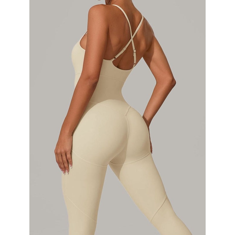 ZASUWA Female Sexy Cross Back Push-Up Jumpsuit