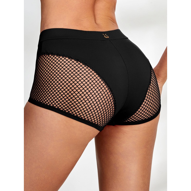 ZASUWA Female Sexy Fishnet Spandex Gym Booty Shorts