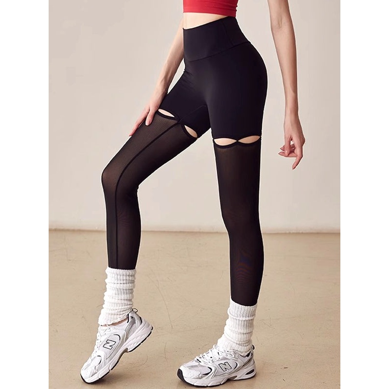 ZASUWA Female Super Sexy Mesh Cutout Hip-lift Leggings