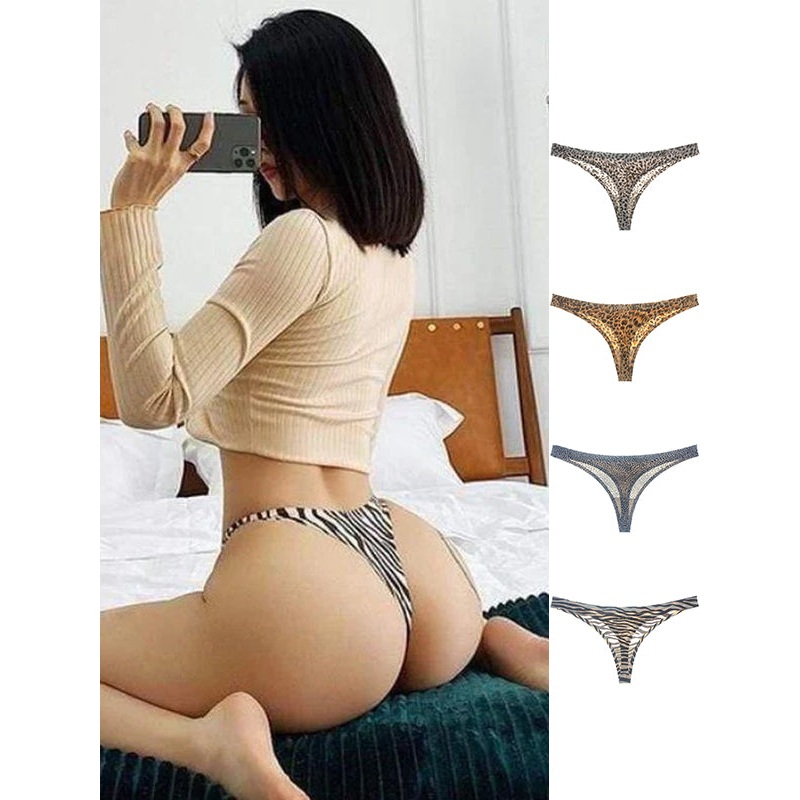 ZASUWA Female Animal Print One Piece Sports Thong