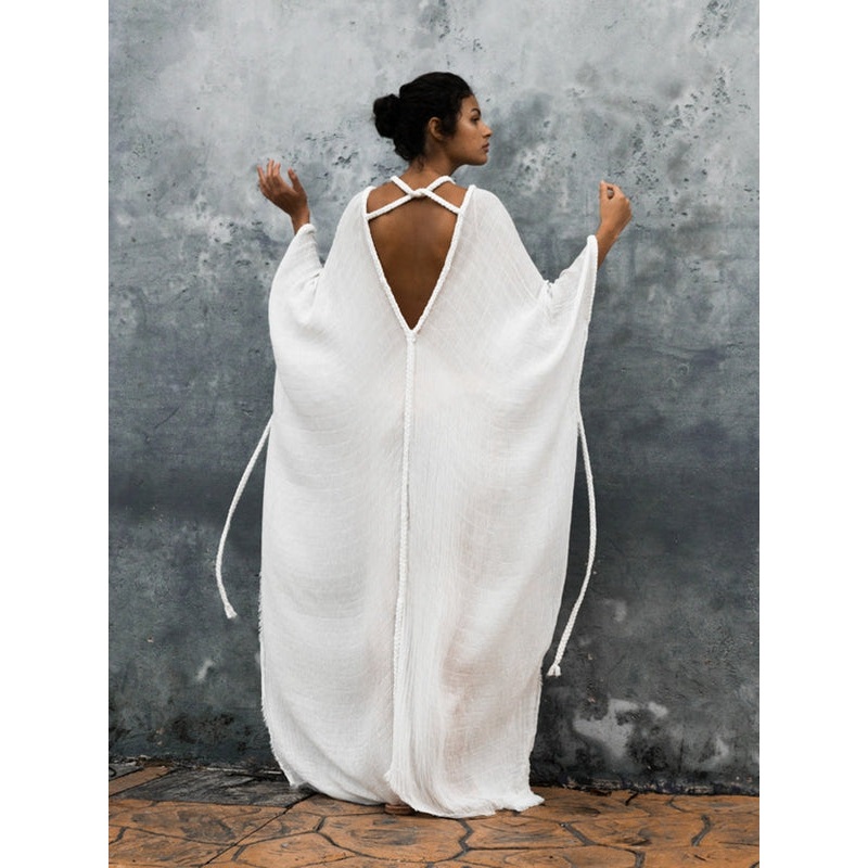ZASUWA Female Sexy Backless Without Bikini Set Cover-up Dress