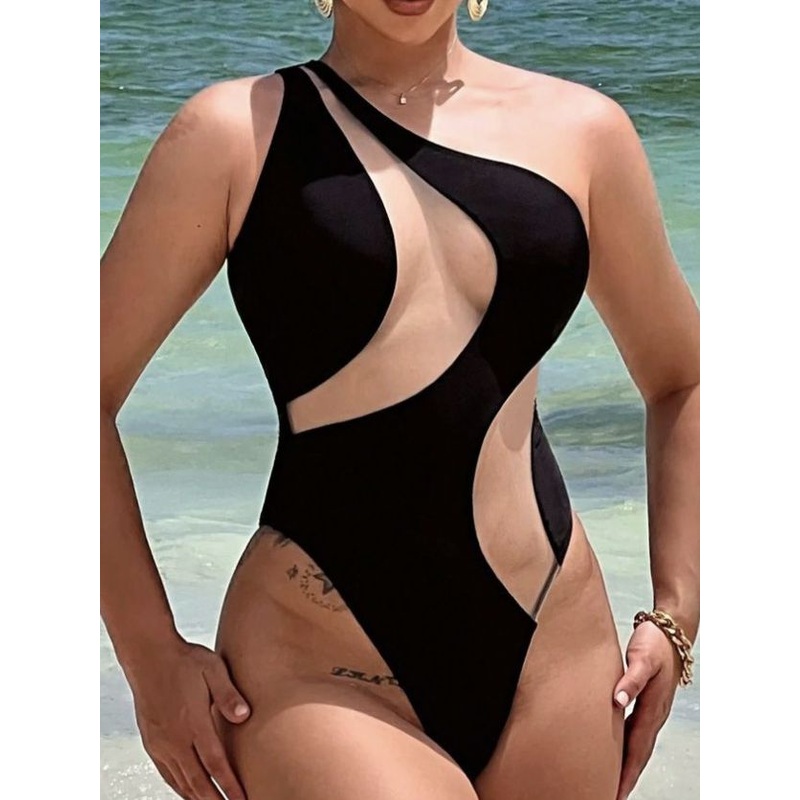 ZASUWA Female Sexy Tailoring Sheer Mesh One Piece