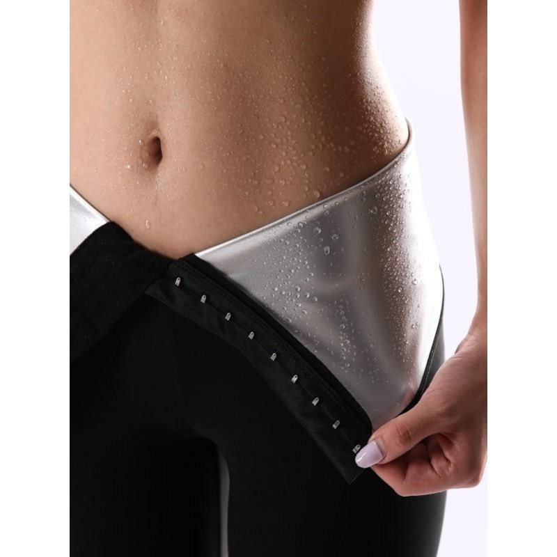ZASUWA Female Solid Color Sweating Corset Spandex Gym Booty Shorts