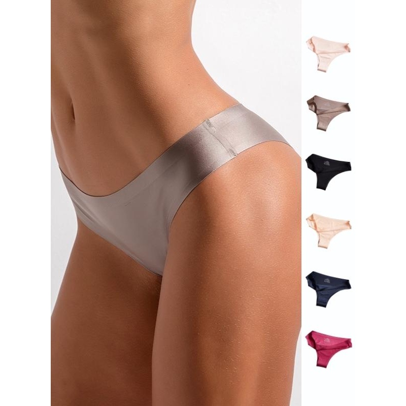 ZASUWA Female Solid Ice Silk Shorts Thong