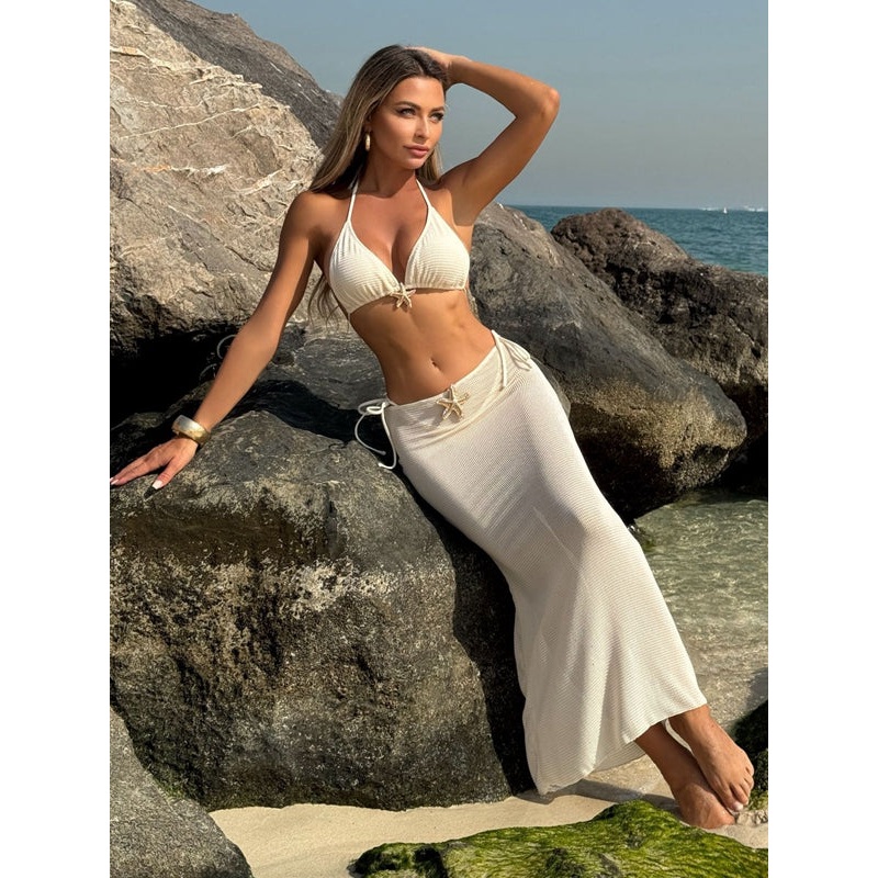 ZASUWA Female Unique Starfish Fishnet 3-Pieces Bikini Set