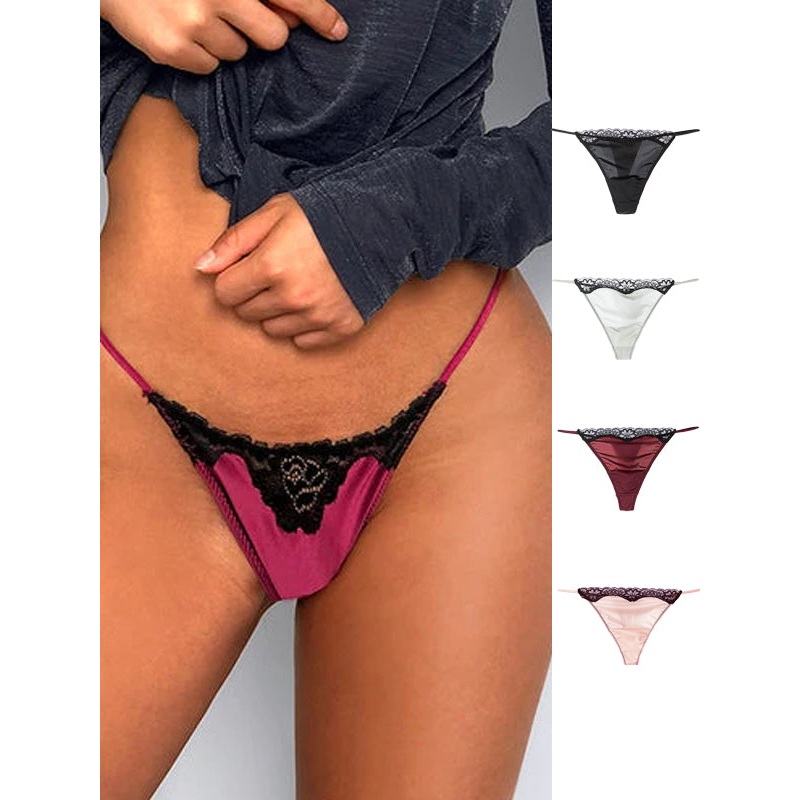 ZASUWA Female Contrast Color Lace T-back  Panties