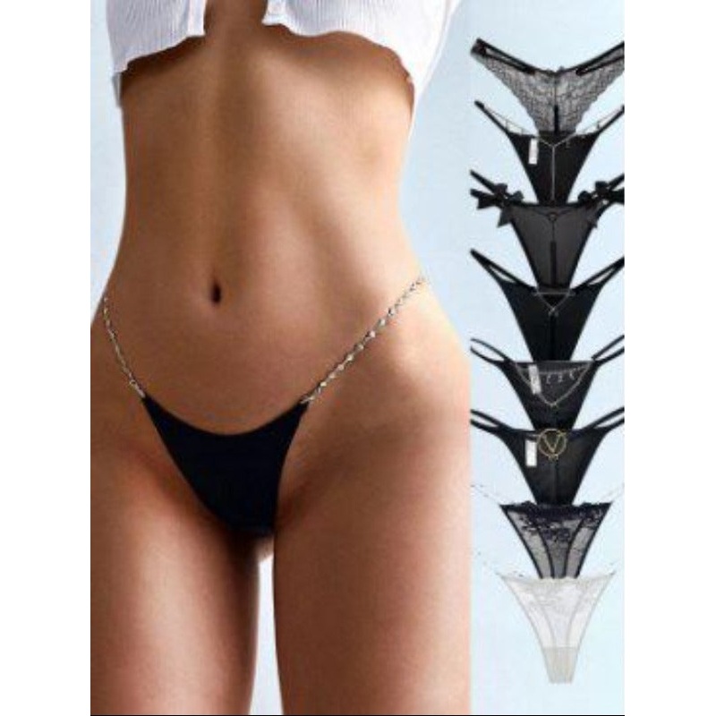 ZASUWA  Female Heart Metal Waist Chain Solid Color T-back Thong