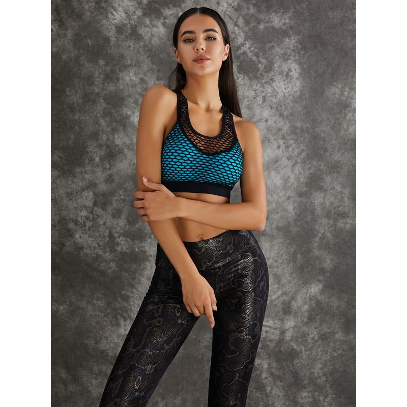 ZASUWA Female High Impact Shockproof Faux Leather Snake Print Sportswear