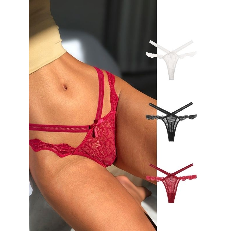 ZASUWA Female Hollow Out Lace Flounce Panties