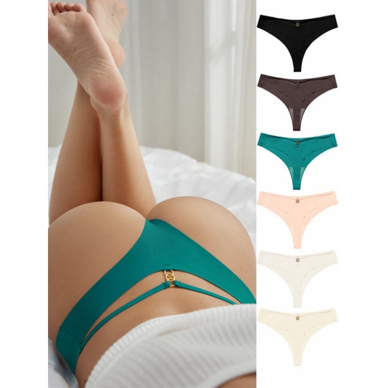 ZASUWA Female Hollow Out Metal Ring Panties