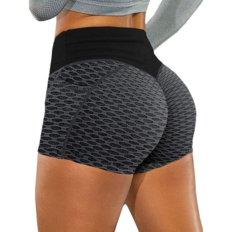 ZASUWA Female Honeycomb Pocket Peach Hip Spandex Gym Booty Shorts