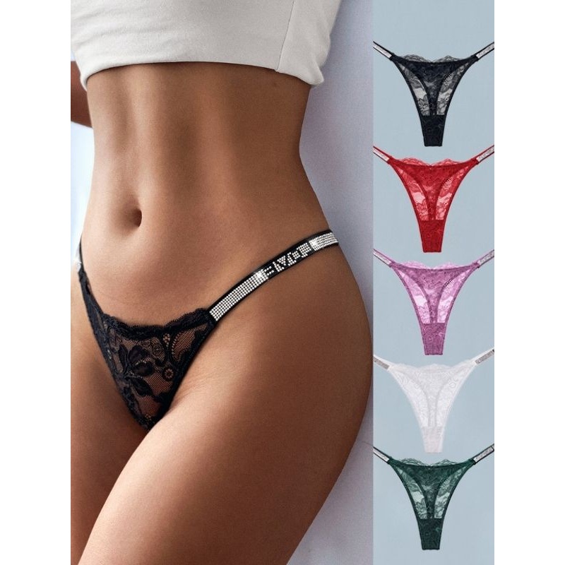 ZASUWA Female Lace Dazling Diamond Thong