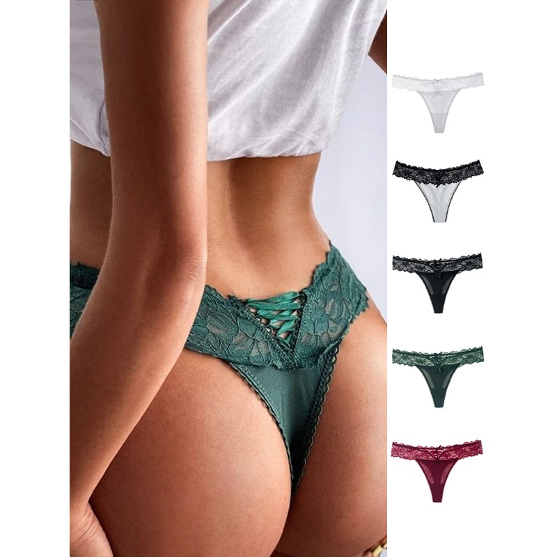 ZASUWA Female Mesh Solid Color Lace Underwears