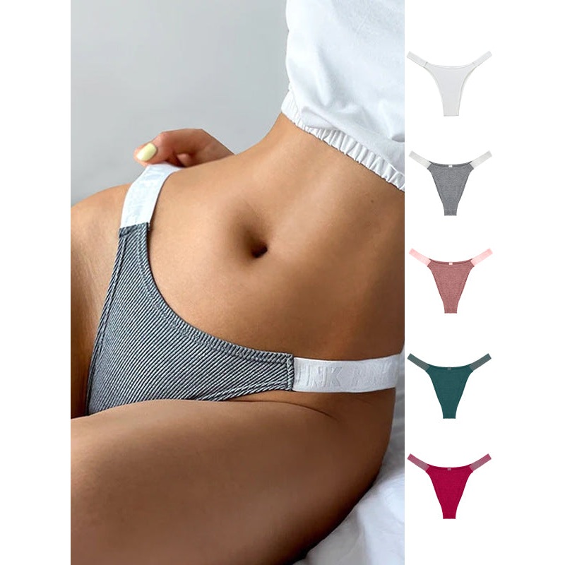 ZASUWA Female Ribbed Letter Print Underwear