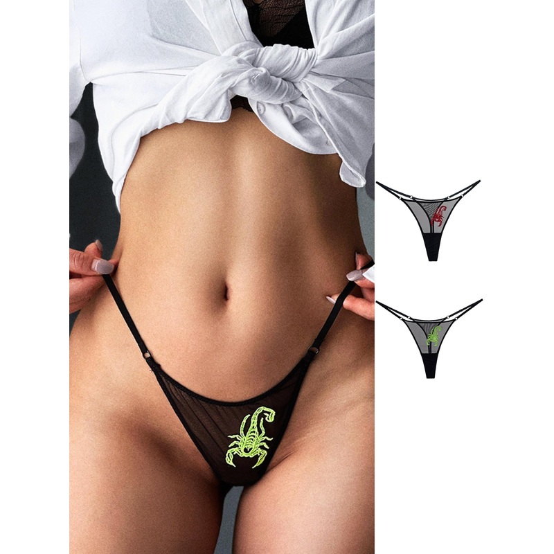 ZASUWA Female Scorpion Print Mesh Underwear