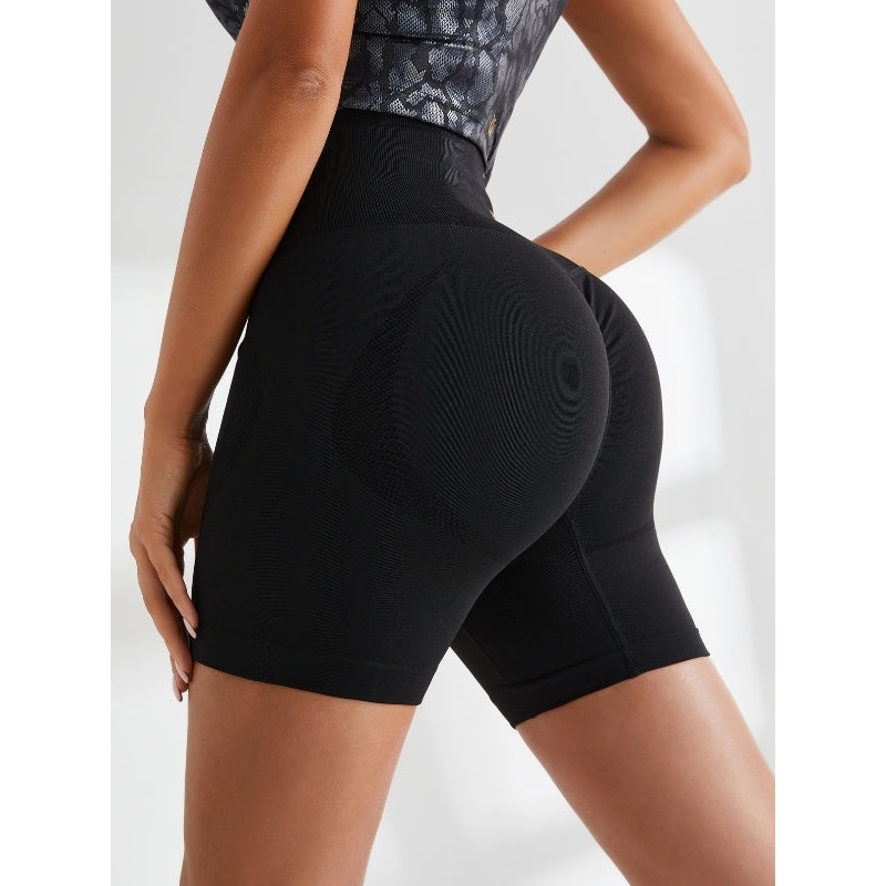 ZASUWA Female Scrunch Bum High-rise Butt-lift Spandex Gym Booty Shorts