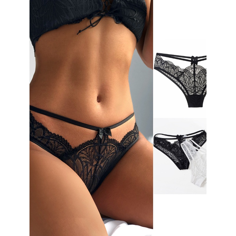 ZASUWA Female Solid Color Lace Hollow Out Panties