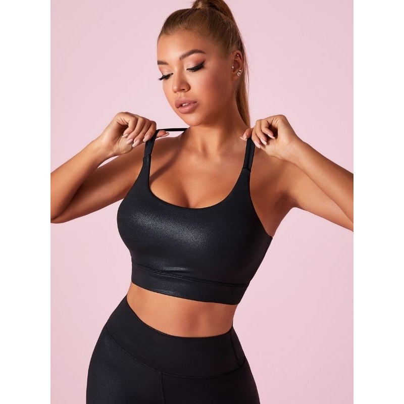 ZASUWA Female Sports Bras Matte Leather I-shaped Sports Bras