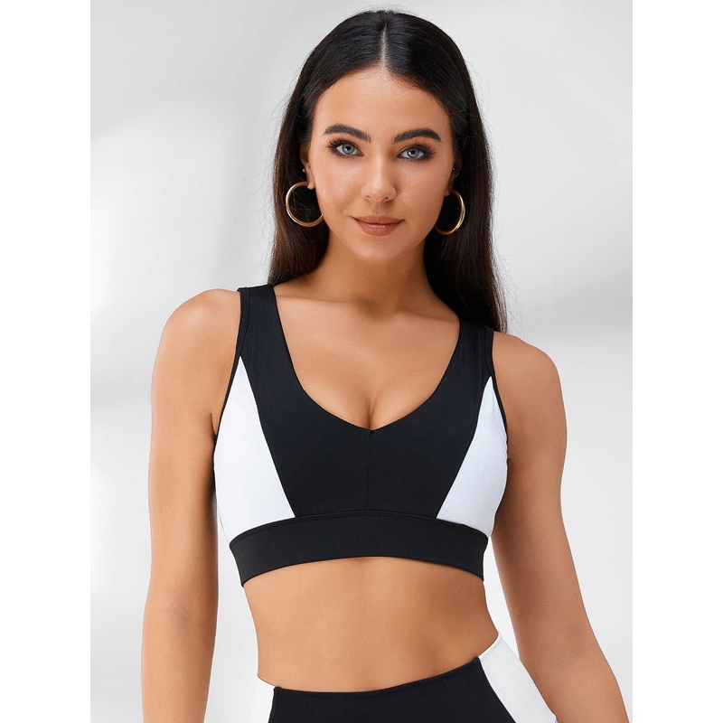 ZASUWA Female Contrast Color Backless Sports Bras