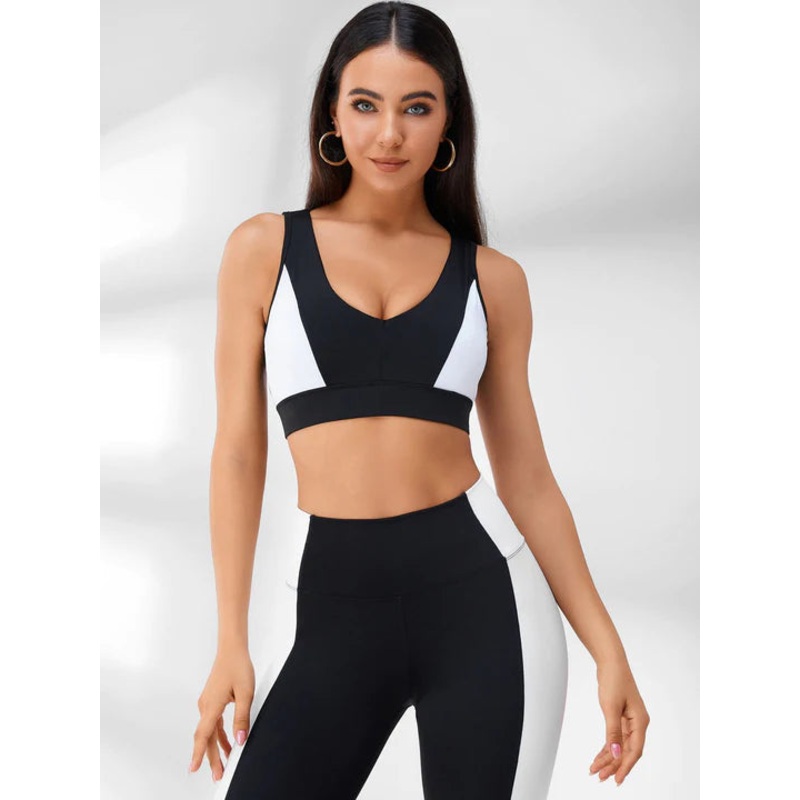 ZASUWA Female Contrast Color Backless Tracksuit