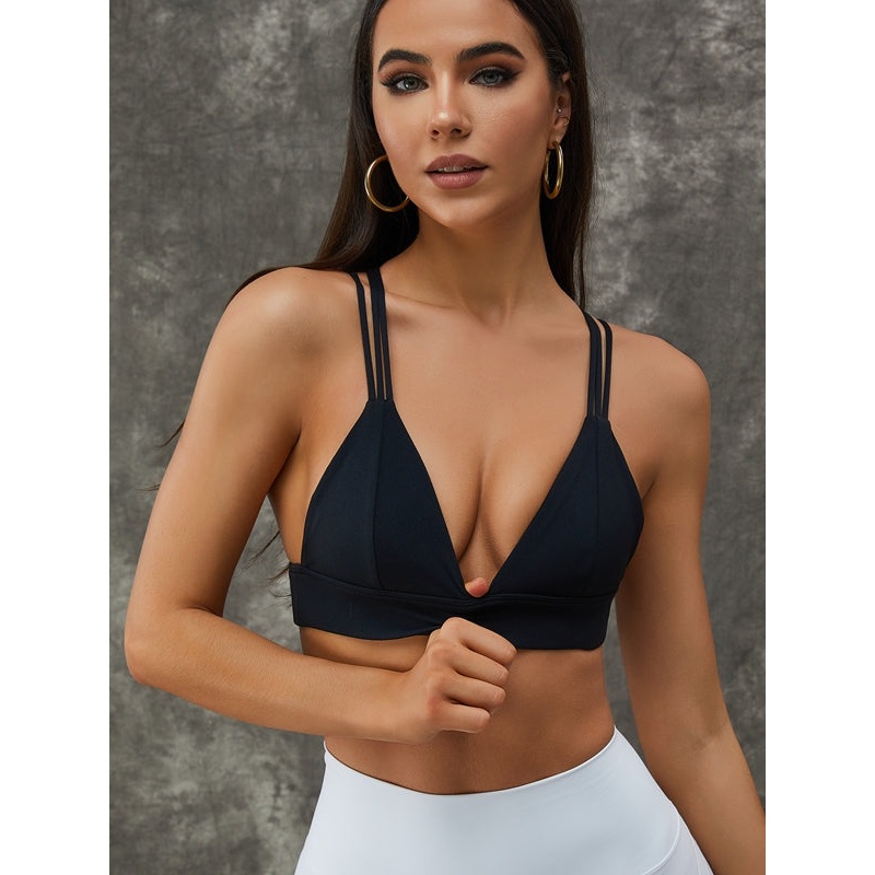 ZASUWA Female Deep V Collar Cross Back Sports Bras