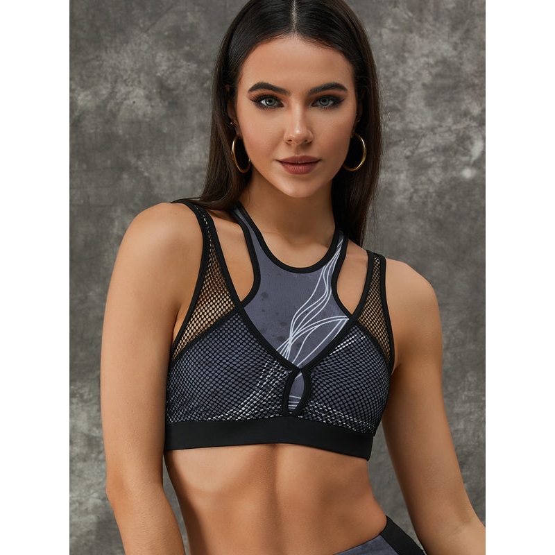 ZASUWA Female Hot Tie-dye Net Sports Bras
