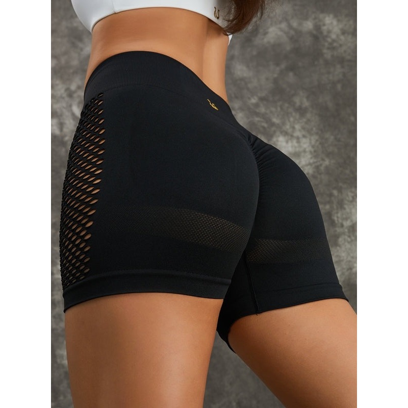 ZASUWA Female Net Scrunch Bum Spandex Gym Booty Shorts