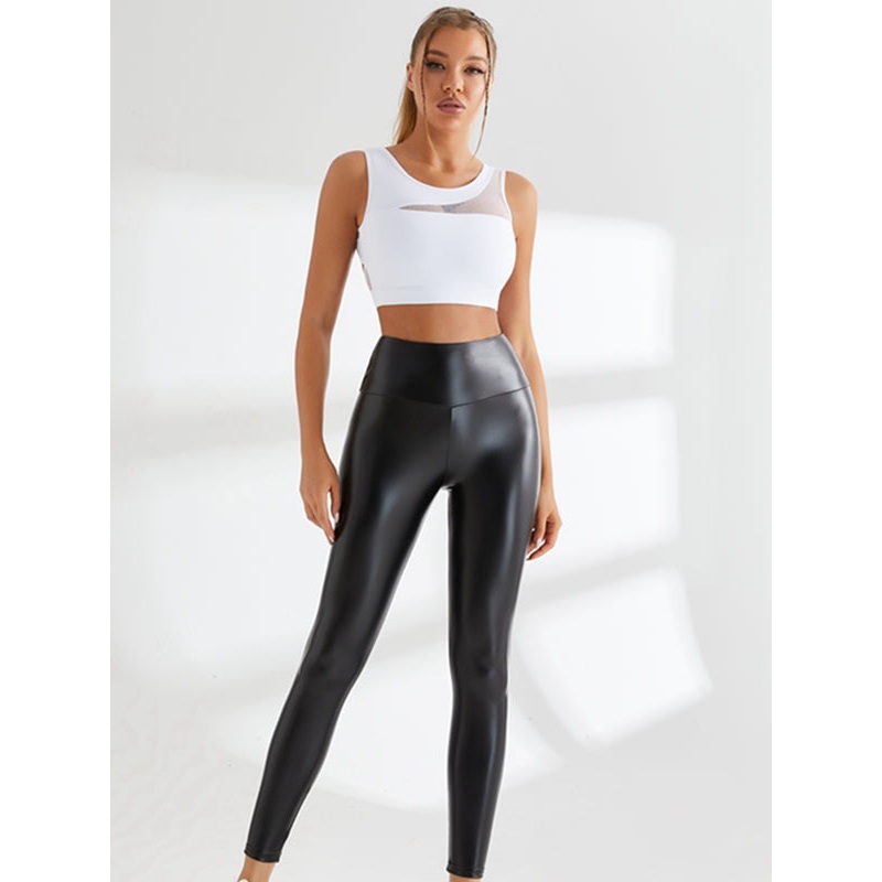 ZASUWA  Female Scrunch Bum PU High-rise Sportswear