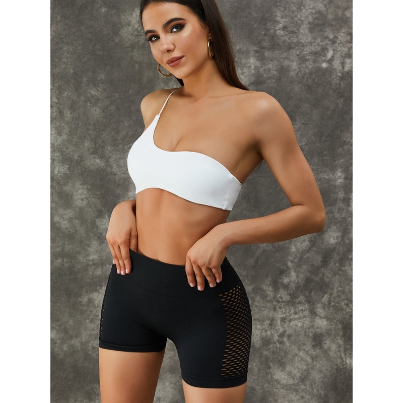 ZASUWA Female Slim Tailoring Strap Net Scrunch Bum Short Tracksuit