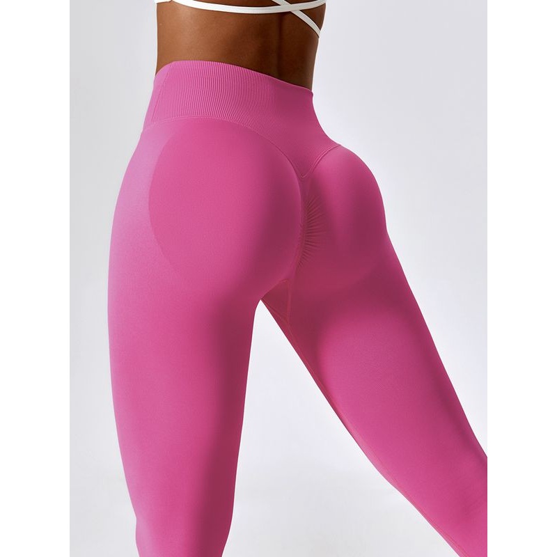 ZASUWA Female Solid Color Seamless Scrunch Bum Leggings