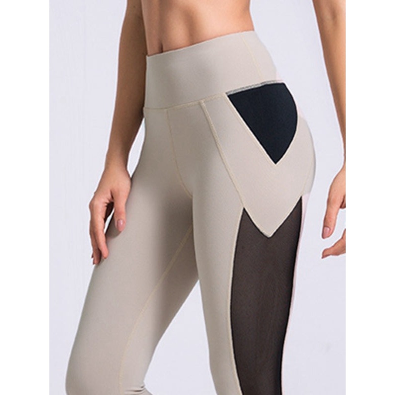 ZASUWA Female Contrast Color Mesh Leggings