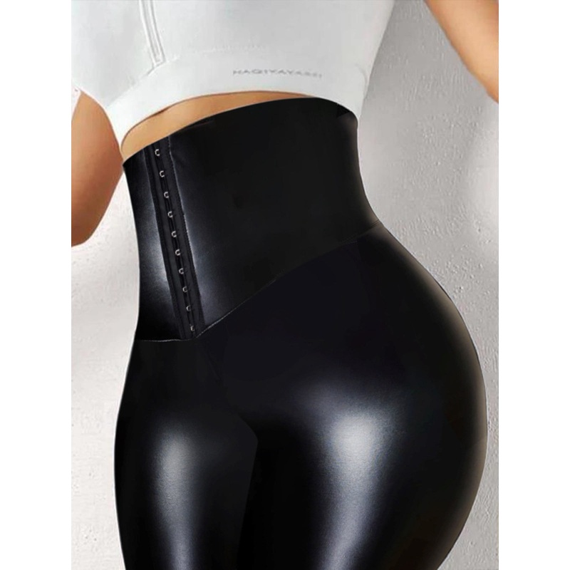 ZASUWA Female Faux Leather Corset Leggings