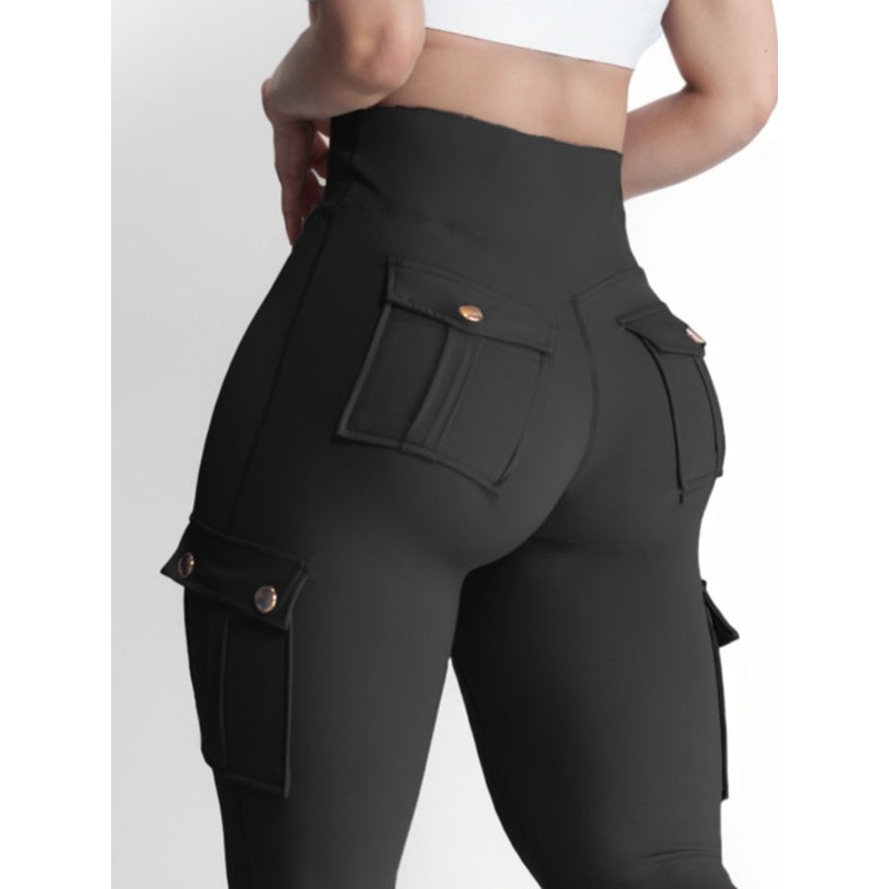 ZASUWA Female Pocket High-rise Cargo Style Cropped Leggings