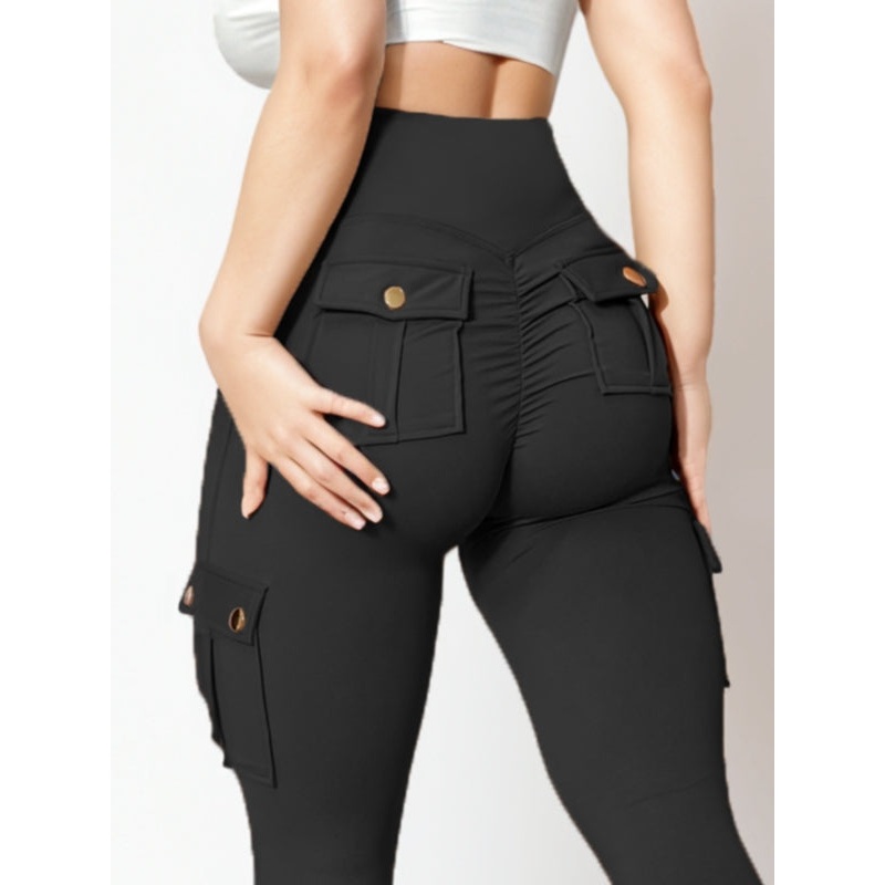 ZASUWA Female Pocket Scrunch Bum High-rise Cargo Style Leggings