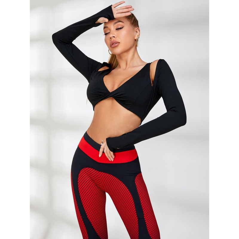 ZASUWA Female Pop Style Contrast Color Unique Twist With Pads Tracksuit