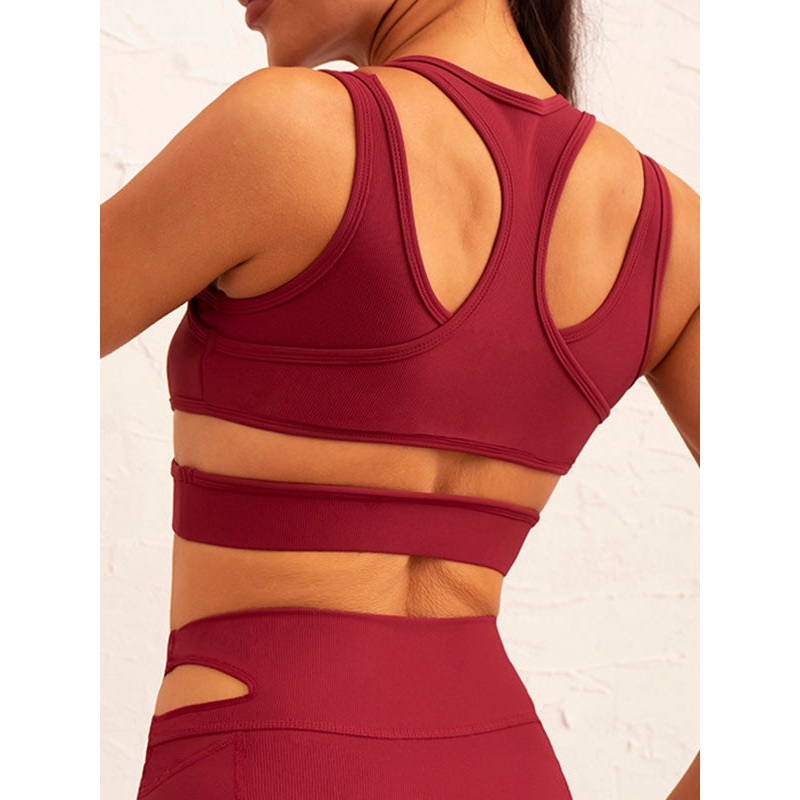 ZASUWA Female Ribbed Cutout Sports Bras