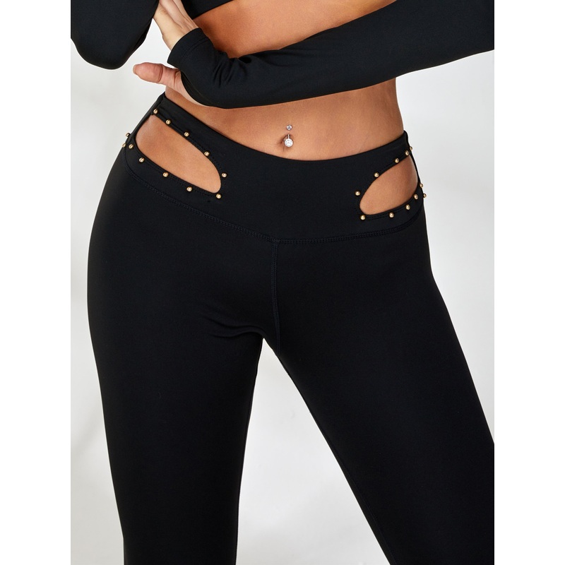 ZASUWA Female Rivet Cutout Leggings