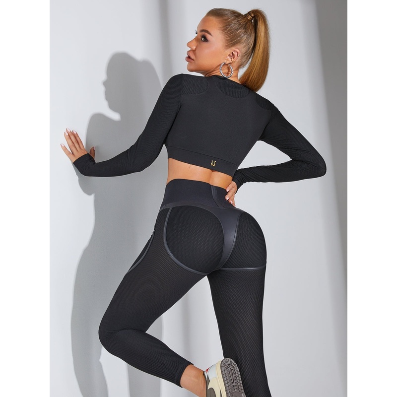 ZASUWA Fly Eye Contrast Color High-rise Hip-lift Sportswear