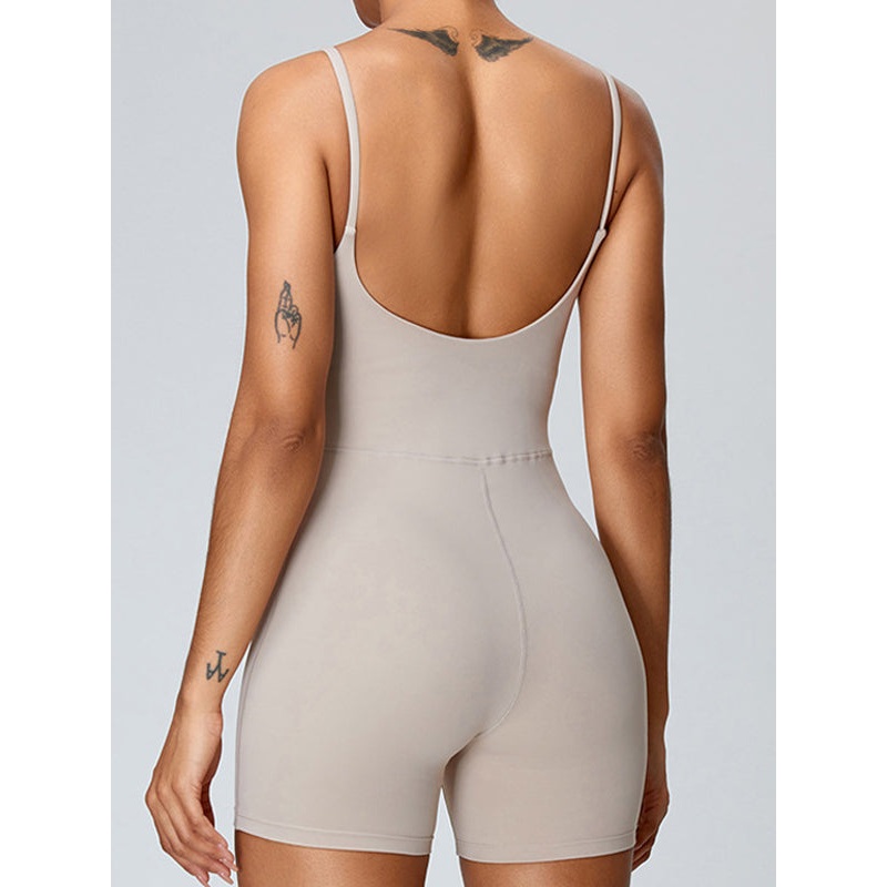 ZASUWA Female Backless U Collar Quick Dry Nude Sensation Romper