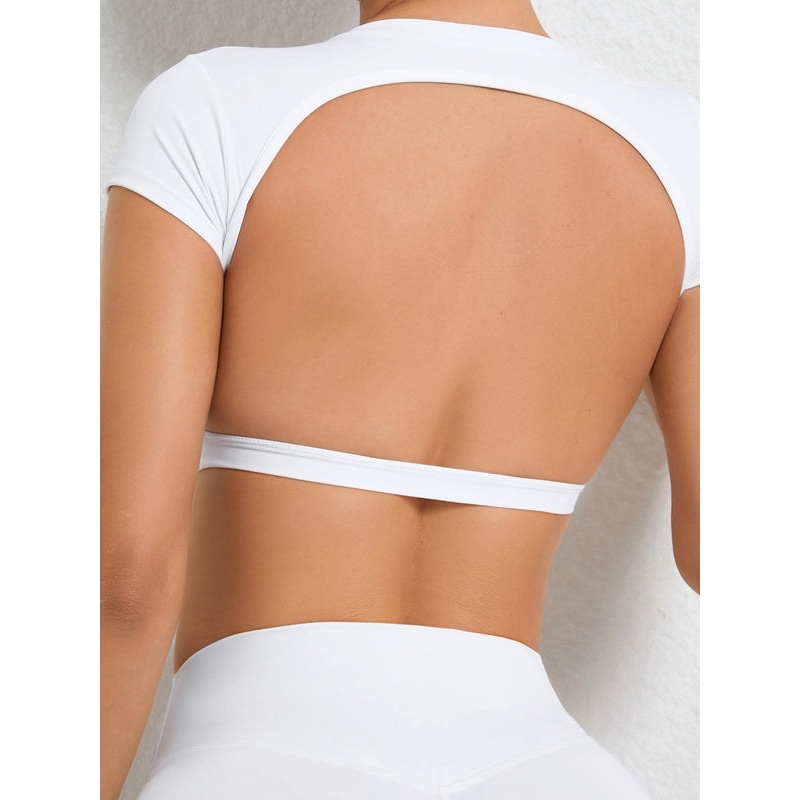 ZASUWA Female Backless With Pads Cropped Short Sleeves