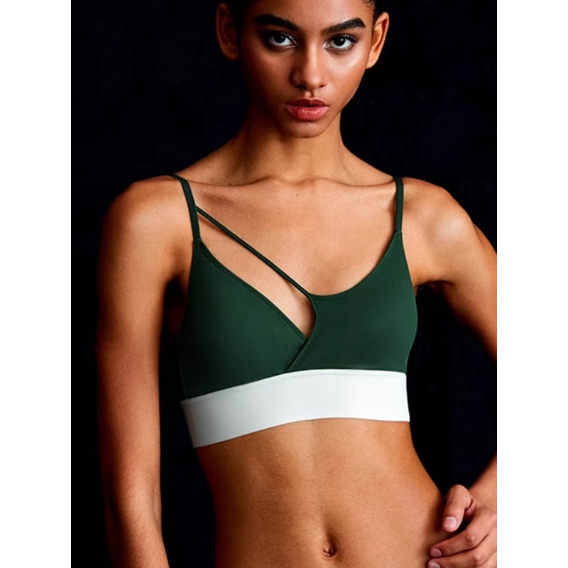 ZASUWA Female Contrast Color Cutout Backless Sports Bras