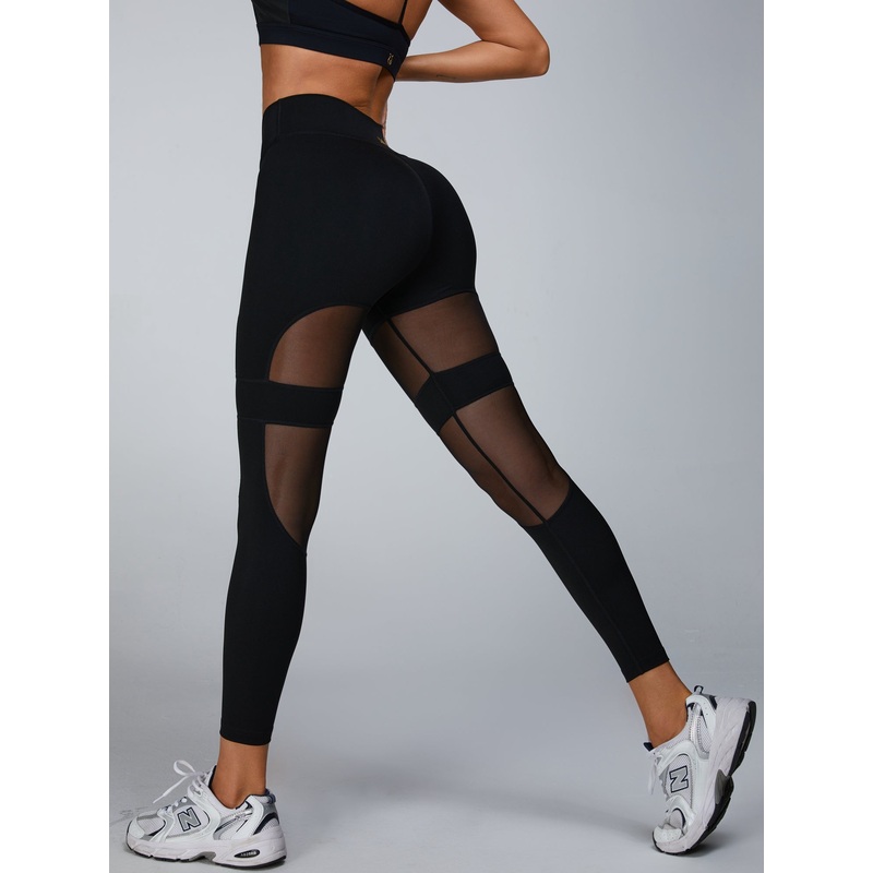 ZASUWA Female Cutout Mesh High-rise Leggings