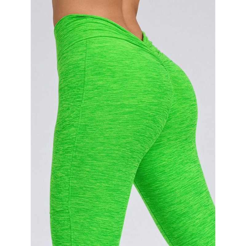 ZASUWA Female Deep V Back Pocket Scrunch Bum Leggings