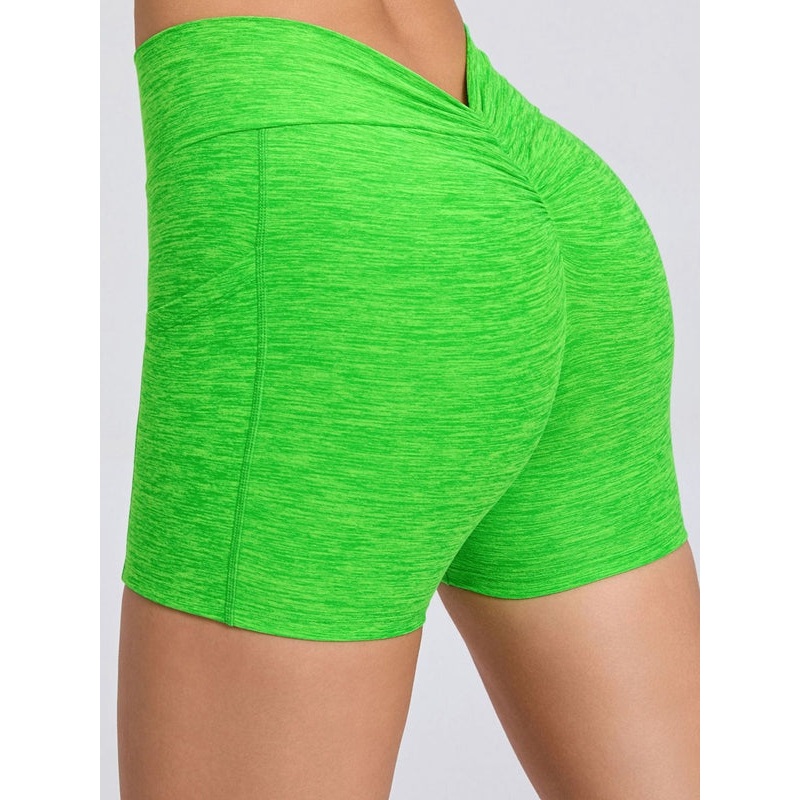 ZASUWA Female Deep V Back Pocket Scrunch Bum Shorts