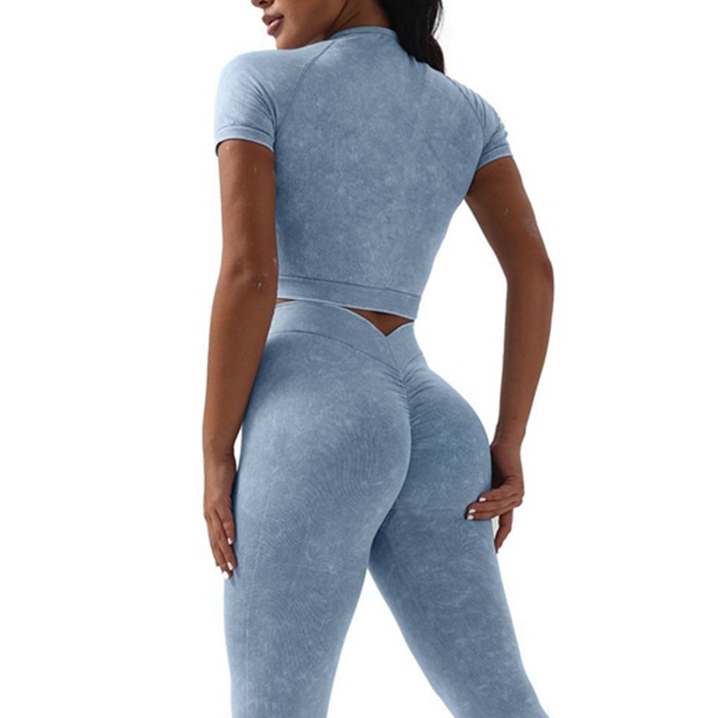 ZASUWA Female Denim Deep V Back Scrunch Bum Tracksuit