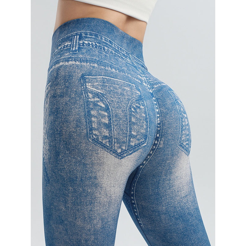 ZASUWA Female Denim Hip-lift High-waisted Leggings